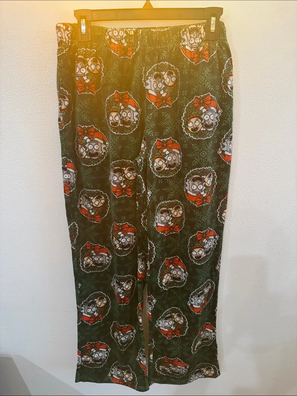 Rick & Morty Christmas Wreath Lounge Pajama Pants Men's Size M